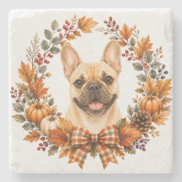 Franse Bulldog Herfst Onderzetter