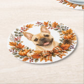 Franse Bulldog Herfst Onderzetter (Gebogen)
