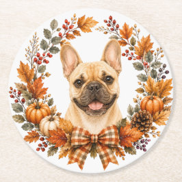 Franse Bulldog Herfst Onderzetter