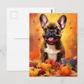 Franse Bulldog Herfst Thanksgiving  Briefkaart (Voorkant / Achterkant)