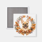 Franse Bulldog Herfstkrans Magneet (Voorkant / Achterkant)