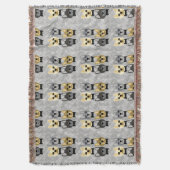 Franse Bulldog Herringbone Grijs Deken (Voorkant Verticaal)