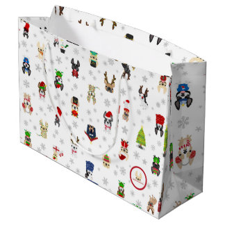 Franse bulldog Holiday Gift Bag Large Cadeautasje