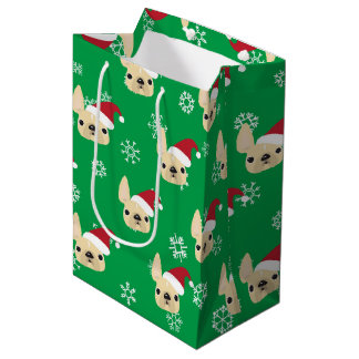 Franse bulldog Holiday Gift Bag Medium Cadeauzakje