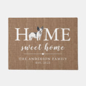 Franse bulldog Home Sweet HomeDoormat Deurmat (Voorkant)