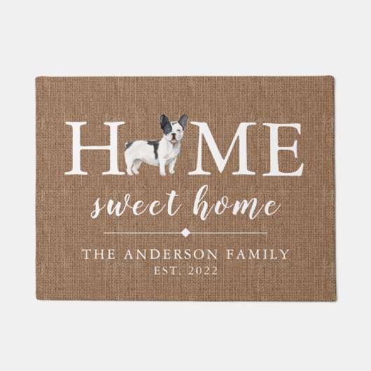 Franse bulldog Home Sweet HomeDoormat Deurmat (Voorkant)