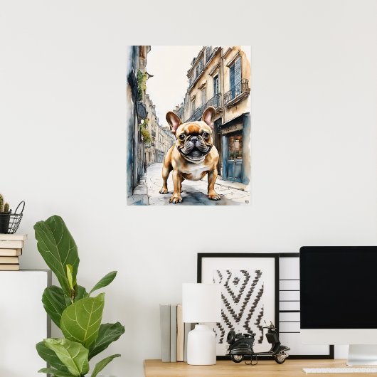 Franse Bulldog - Hond Art Print (Thuiskantoor)