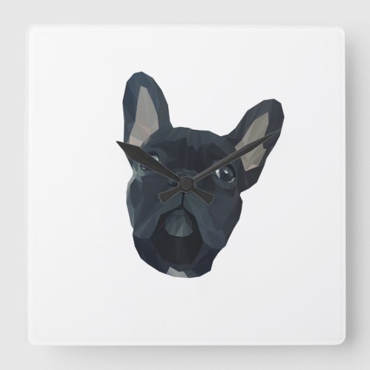 Franse Bulldog Hond Dier Vierkante Klok (Voorkant)