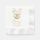 Franse Bulldog hond gepersonaliseerd Cheers servet (Voorkant)
