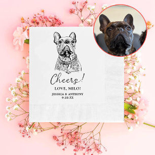 Franse Bulldog hond gepersonaliseerd Cheers servet