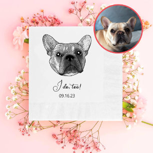 Franse bulldog hond gepersonaliseerd doe ik ook servet