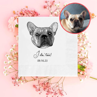 Franse bulldog hond gepersonaliseerd doe ik ook servet