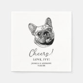 Franse Bulldog hond gepersonaliseerde proost Servet (Voorkant)