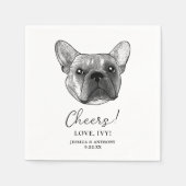 Franse Bulldog hond gepersonaliseerde proost Servet (Voorkant)