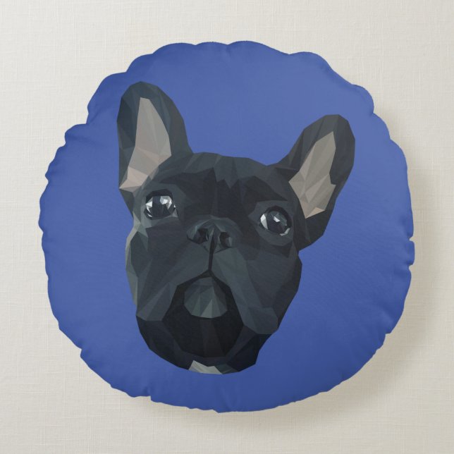 Franse Bulldog Hond Huisdier Dier Rond Kussen (Voorkant)