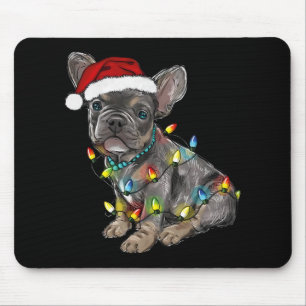 Franse Bulldog Hond Kerstlichtjes Kerstman Kersthu Muismat