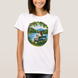 Franse Bulldog & Hond Moeder Vreedzaam Bankje Scen T-shirt