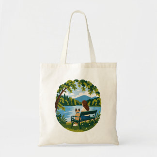 Franse Bulldog & Hond Moeder Vreedzaam Bankje Scen Tote Bag