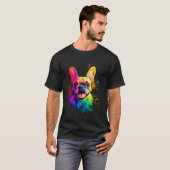 Franse Bulldog Hond Pop Art T-shirt (Voorkant volledig)