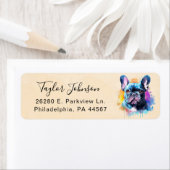 Franse Bulldog Hond Retouradres Label (Insitu)