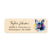 Franse Bulldog Hond Retouradres Label (Voorkant)