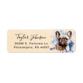 Franse Bulldog Hond Retouradres Label (Voorkant)