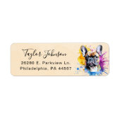 Franse Bulldog Hond Retouradres Label (Voorkant)