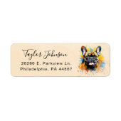 Franse Bulldog Hond Retouradres Label (Voorkant)