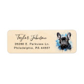 Franse Bulldog Hond Retouradres Label (Voorkant)