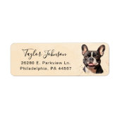 Franse Bulldog Hond Retouradres Label (Voorkant)