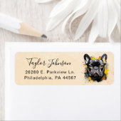 Franse Bulldog Hond Retouradres Label (Insitu)