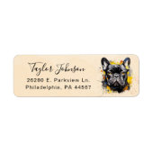 Franse Bulldog Hond Retouradres Label (Voorkant)