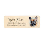 Franse Bulldog Hond Retouradres Label (Voorkant)