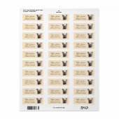 Franse Bulldog Hond Retouradres Label (Full Sheet)