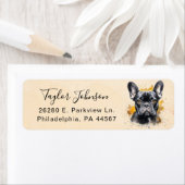 Franse Bulldog Hond Retouradres Label (Insitu)