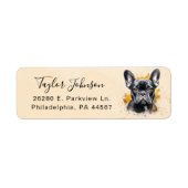 Franse Bulldog Hond Retouradres Label (Voorkant)