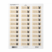 Franse Bulldog Hond Retouradres Label (Full Sheet)