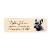 Franse Bulldog Hond Retouradres Label (Voorkant)