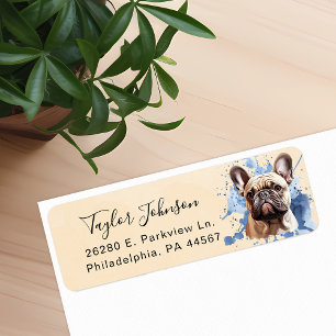 Franse Bulldog Hond Retouradres Label