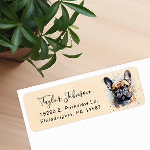 Franse Bulldog Hond Retouradres Label