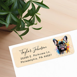 Franse Bulldog Hond Retouradres Label