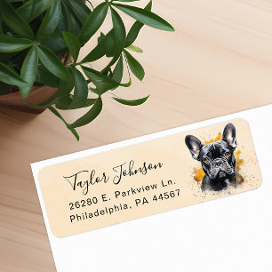 Franse Bulldog Hond Retouradres Label