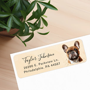 Franse Bulldog Hond Retouradres Label