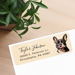 Franse Bulldog Hond Retouradres Label