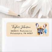 Franse Bulldog Hond Retouradres Label (Insitu)