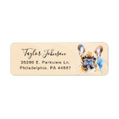 Franse Bulldog Hond Retouradres Label (Voorkant)