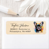 Franse Bulldog Hond Retouradres Label (Insitu)
