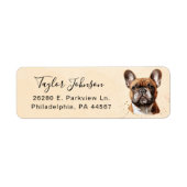 Franse Bulldog Hond Retouradres Label (Voorkant)