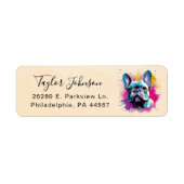 Franse Bulldog Hond Retouradres Label (Voorkant)
