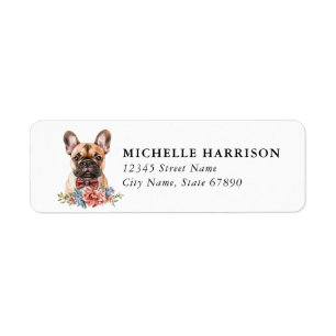 Franse Bulldog Hond Retouradreslabels Etiket
